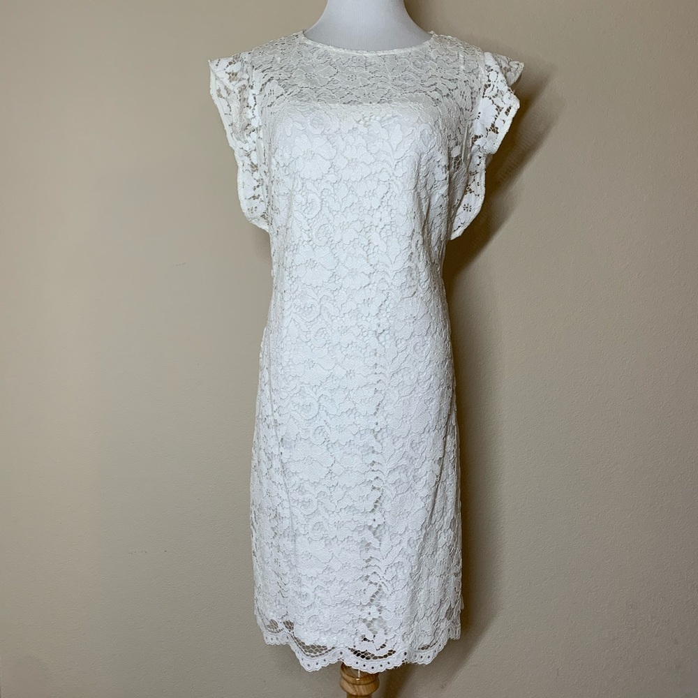 NWT Lauren by Ralph Lauren lacy white dress